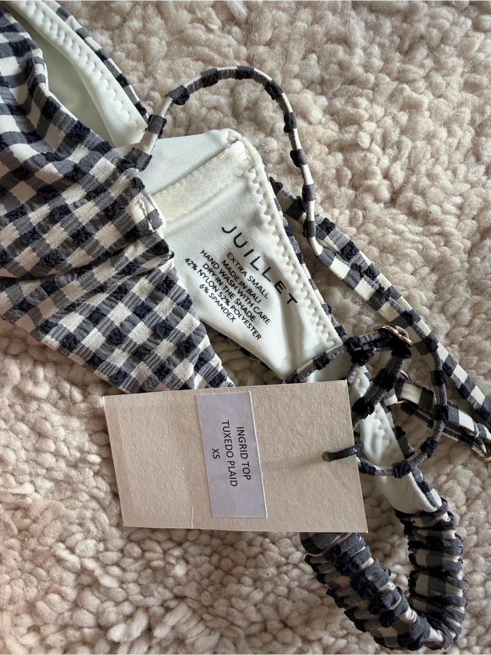 Gingham Underwire Bikini Set - Black & White - NEW